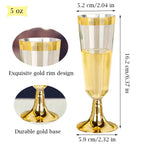50pcs 5OZ Disposable Wine Cup Party  Plastic Champagne Flutes Cocktail Strawberry Toasting Glass for Wedding Bar Party Camping