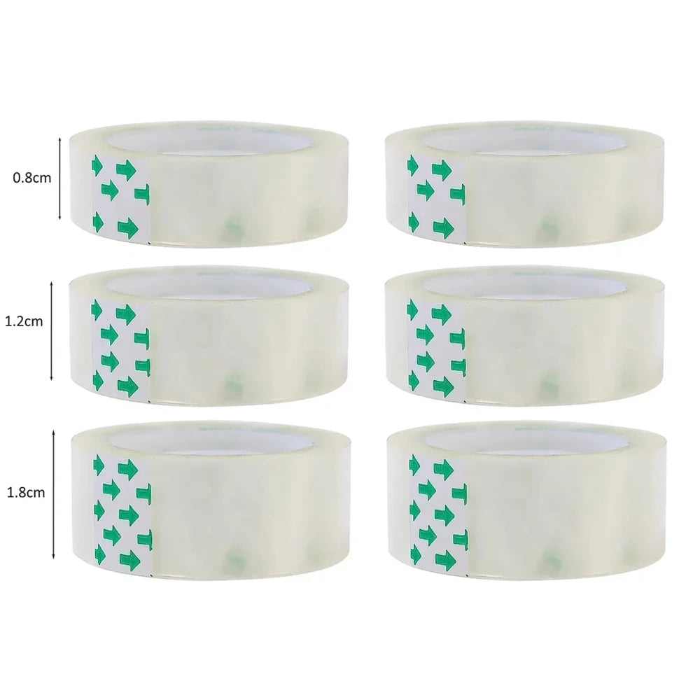 1-10Rolls Transparent Adhesive Tapes for Gift Wrapping Packing Home Office Use School Stationary Clear Refill Tape 8mm/12mm/18mm