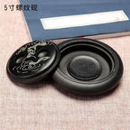 Natural Original Stone Inkstone With Cover Longan Round For Students Libros Livros Livres Kitaplar Art