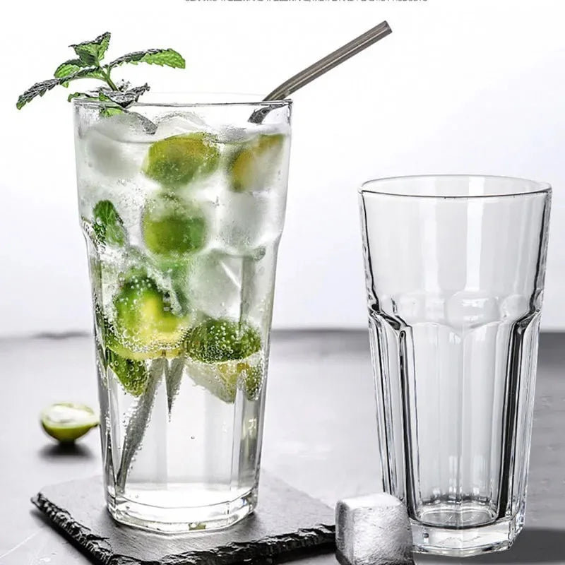 Acrylic Plastic Beer Mug PC Anti-fall Water Cup Heat-resistant Wine Glass Transparent Octagonal Cups KTV Bar Kitchen Restaurant