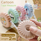 2Meter/79Inch Cartoon Mini Retractable Tape Measure, Self-Lock Double Scale Soft Ruler for Sewing, Body, Craft & Home Office