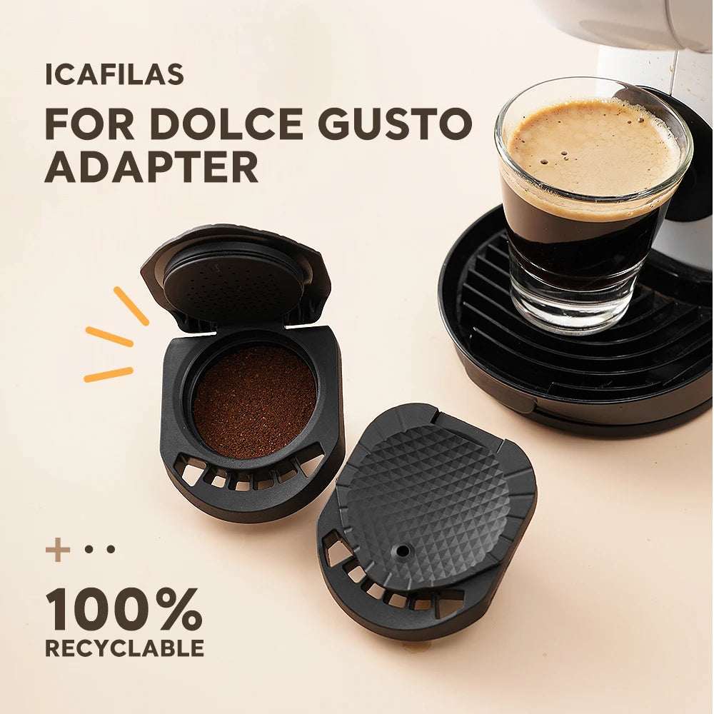 ICafilas Coffee Adapter Dolce Gusto Reusable Capsule Adapter with Genio S Piccolo Coffee Machine Accessories