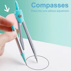 Student compass Protractor clear scale accurate mathematical geometry games school stationery 7 pieces per set