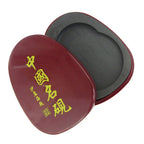 Chinese Calligraphy Inkstone with Cover Traditional Ink Grinding Stone Compact Exquisite Writing Tool for Students Artists