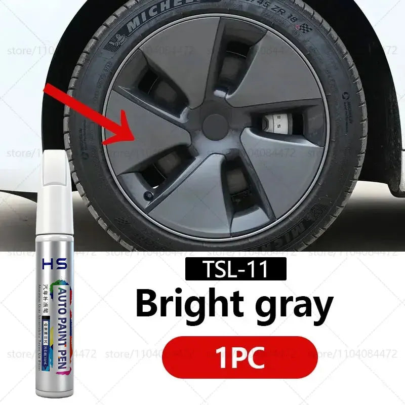 For Tesla Model 3 Y X S Scratch Removal and Wheel Hub Touch Up Pen Paint Clear Coat To Enhance Gloss Pearl White Deepsea Blue