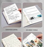 3Pcs Frosted Transparent A4 Loose Leaf Binder 3 Hole Punchless Snap Button File Folder Office School Document Storage Organizer