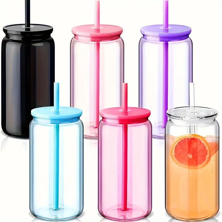 16OZ DIY Snowglobe Tumbler with Pre Drilled Hole Reusable Plastic Water Bottles Break-Resistant Mason Jar Cups for Holiday Gifts