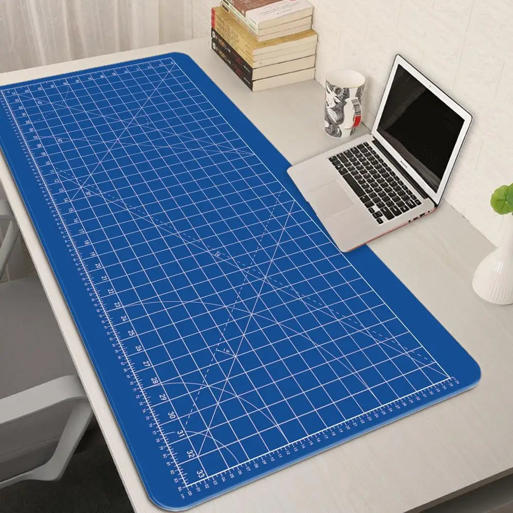 Cutting-Mat-white-on-black Mouse Pad Office Gaming Laptop Deskmat Anime Mousepad Gamer Keyboard Mouse Mat Computer Accessories