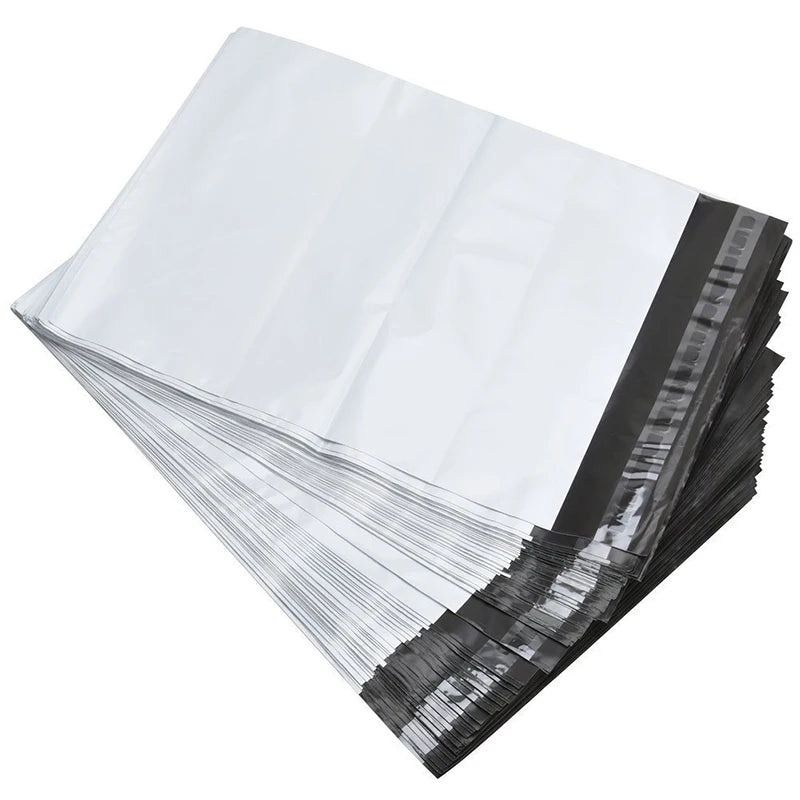 100Pcs White Poly Mailers Self-Sealing Shipping Bags Waterproof Packaging Envelopes Tear-Proof Courier Bags for Small Business