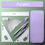 New 7Pcs/Set Professional Back to School Mathematical Rulers Set Compass Ruler Multi-function Drawing Tools Students Stationery