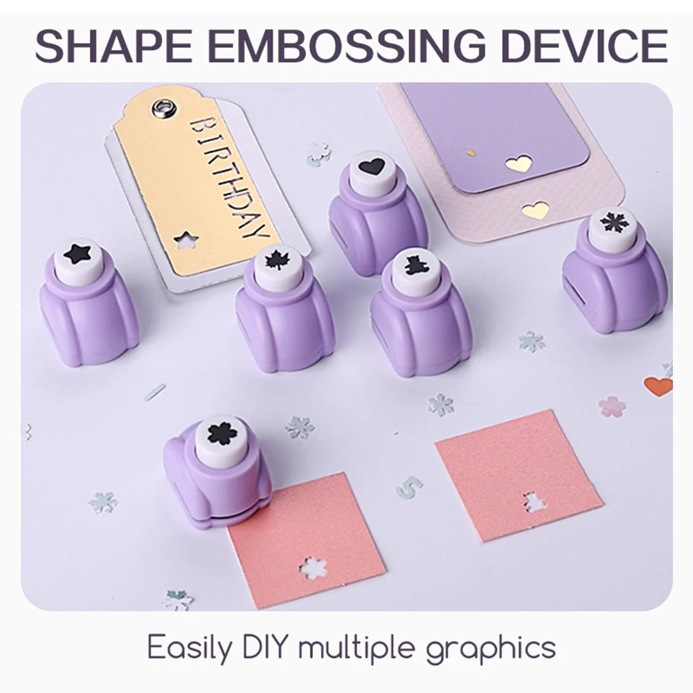 Embossing Punching Device,Hole Punch Mini Paper Shaper Cutter,Multi Patterns Paper Crafts Puncher Set For DIY Scrapbooks