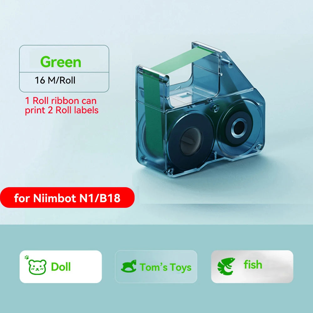 Niimbot N1/B18 Thermal Transfer Label Printer Label Maker with Black Ribbon Paper Tag Sticker for Home Office Jewelry Garden