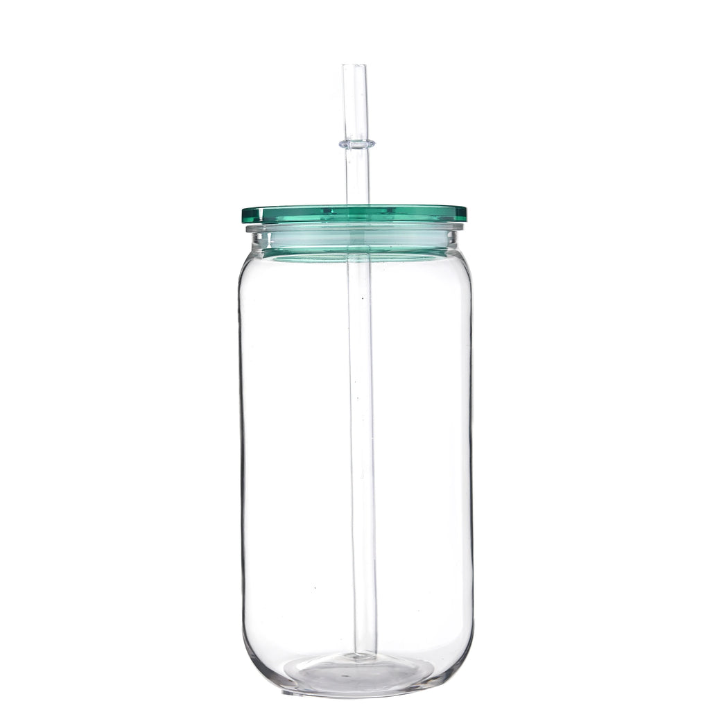 16oz Colorful Lid Transpare Plastic Cup with Lids And Straws Replacement Lids for Can Shaped  Iced Coffee Cups Cute Tumbler Cup