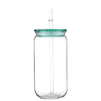 16oz Colorful Lid Transpare Plastic Cup with Lids And Straws Replacement Lids for Can Shaped  Iced Coffee Cups Cute Tumbler Cup