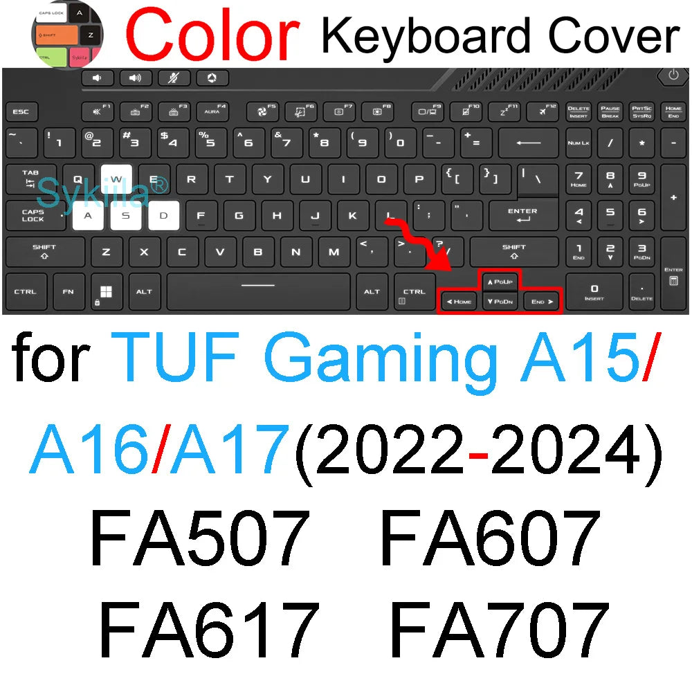 Keyboard Cover for ASUS TUF Gaming A15 A16 A17 A18 F15 F16 F17 FX507 FX607 FA608 FA808 FX608 Silicone Protector Skin Case 15 16