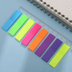Color Fluorescence Sticky Notes Set Memo Pad Bookmarks Banners Transparent Sticky Notes School Office Stationery