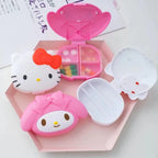 Sanrios Mini Organizer Case Anime Hellokittys Travel Pill Organizer Cute Mymelody Portable Medicine Vitamin Holder Containers