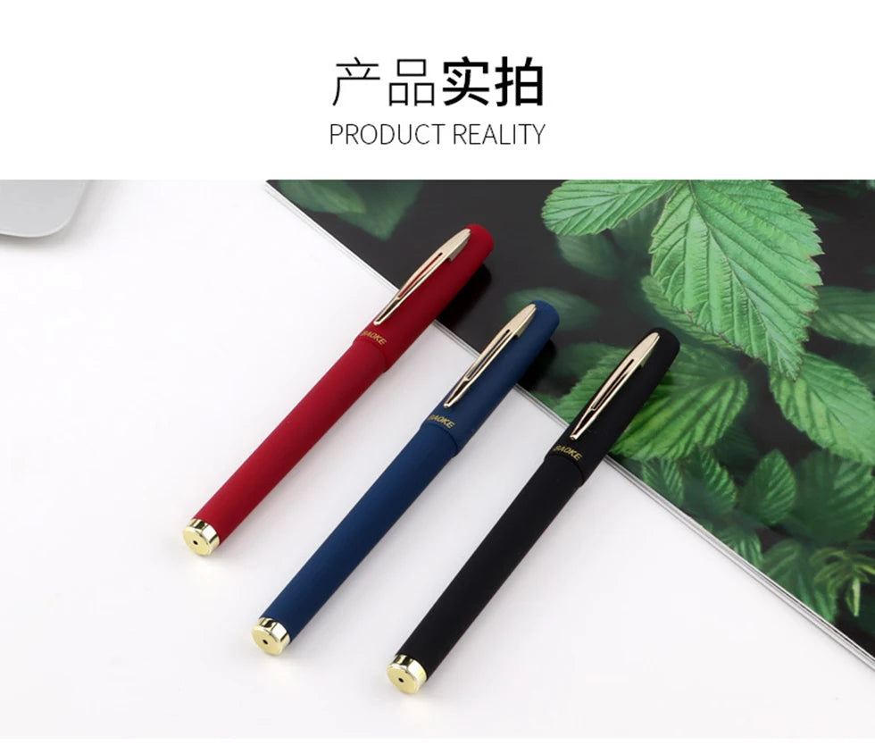 Baoke 0.5/0.7/1.0mm Large Capacity Signature Set Antibacterial Pen Black Carbon Office Neutral Roller Ball Pen Business Refill