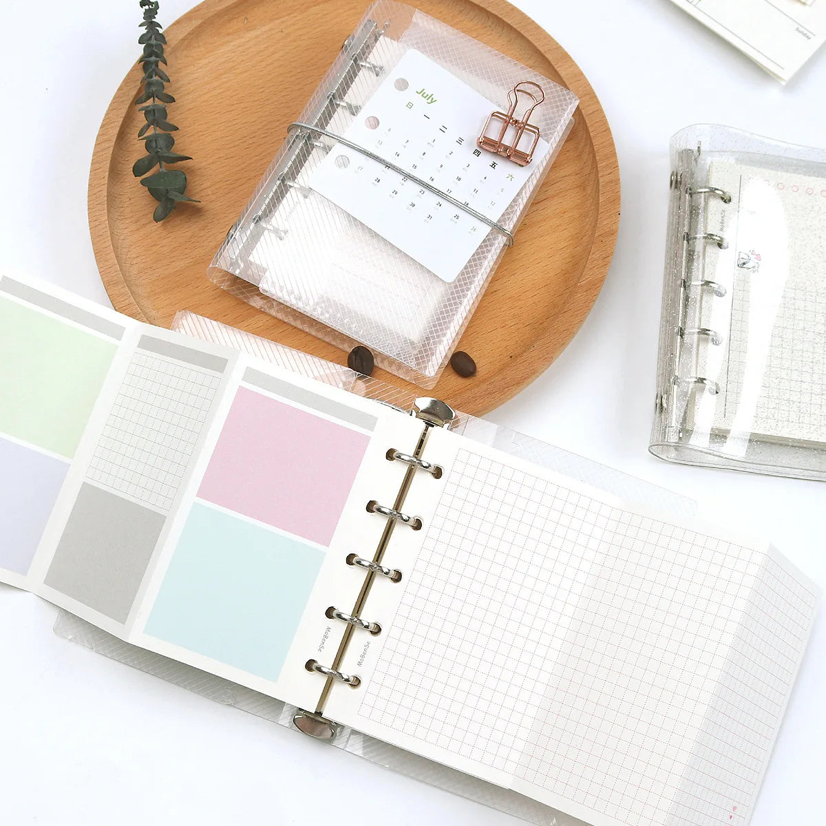 M5 20 Sheet Triple Fold Colorful Loose Leaf Notebook Refill Spiral Binder Inner Page Weekly Monthly To Do Line Grid Inside Paper