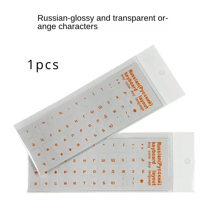 1PCS Russian Transparent Keyboard Sticker Language Letters Black White Label PC Dustproof Laptop Accessories