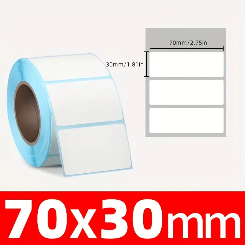 100PCS Direct Thermal Shipping Labels 40×30/70×30/70×70/100×100mm, Premium Commercial Thermal Sticker Paper with Permanent Adhes