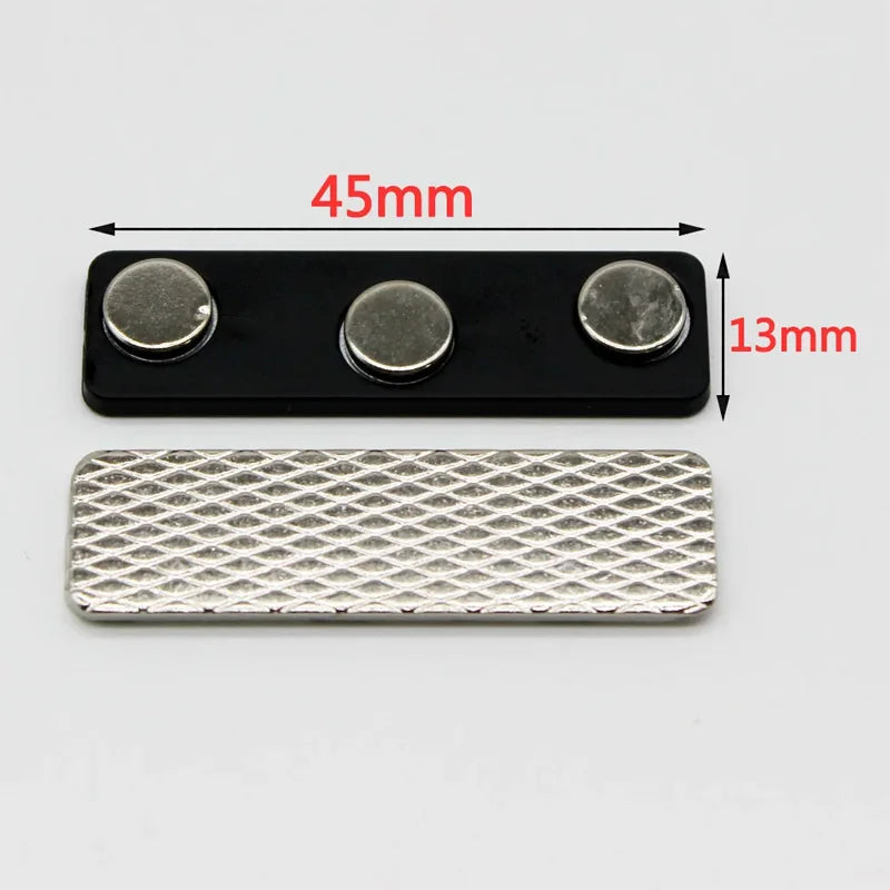 20pcs Laser Engraving Name Badge Holder Round Corner Stainless Steel Badge Blank Material 70x20mm
