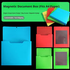 Magnetic Hanging Wall File Organizer, Strong Magnet Mail Paper Document Folder Holder and Magazine Rack for Office Home School