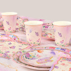 Butterfly Disposable Tableware Set Paper Plate Cup Napkins Pink Butterfly Birthday Party Decoration Baby Shower Wedding Supplies