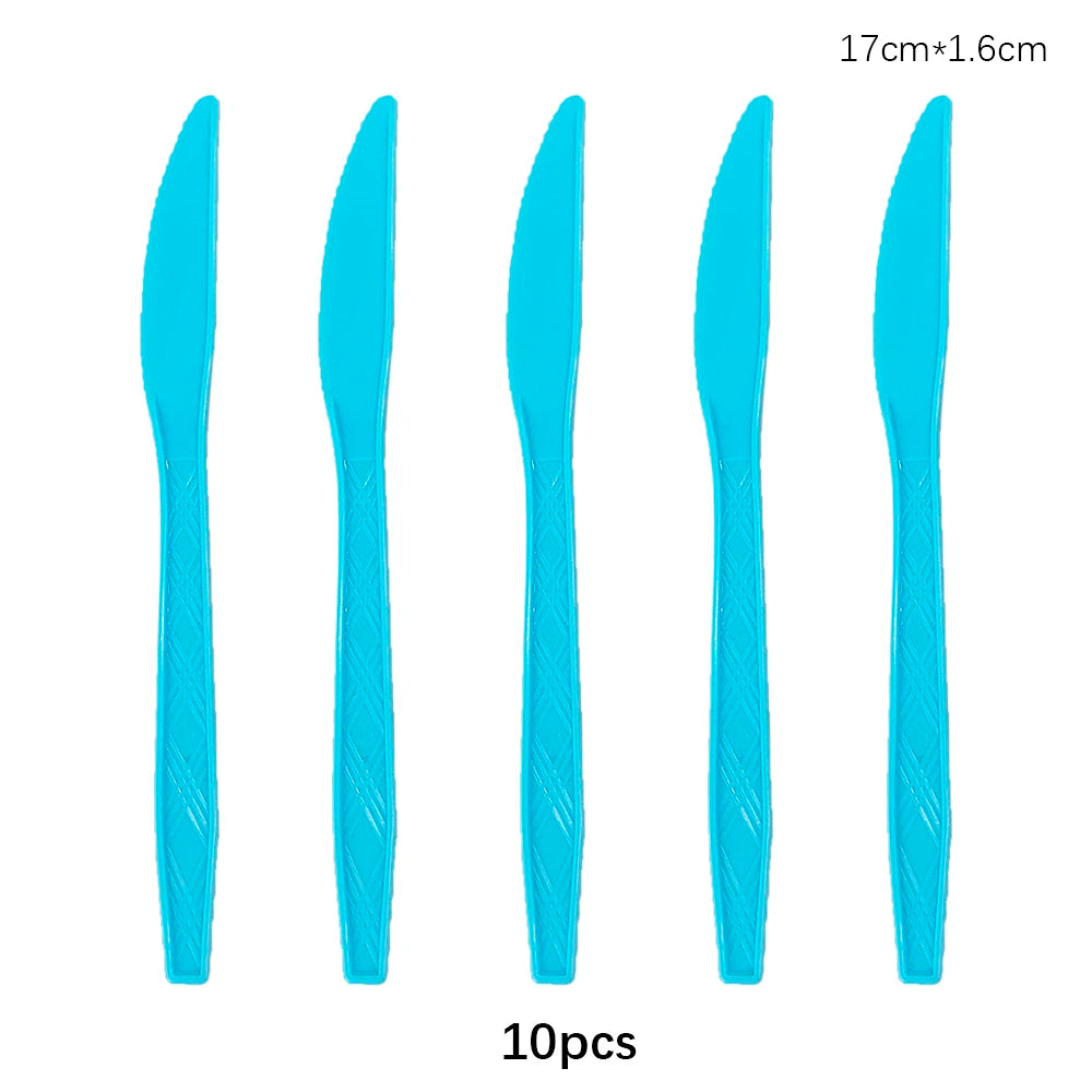 Rose Gold Disposable Knife Fork Spoon Cutlery Set Disposable Tableware Birthday Party Decorations Wedding Baby Shower Supplies