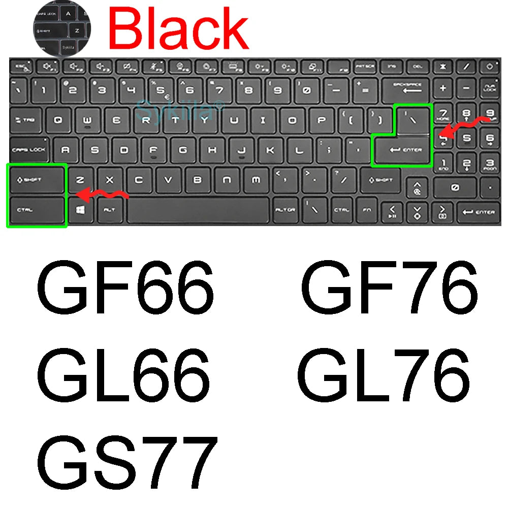 Keyboard Cover for MSI GF65 Thin GF63 GF75 Thin GF72 GF72VR GF62 GF62VR Silicone Protector Skin Case Gaming Laptop 15.6