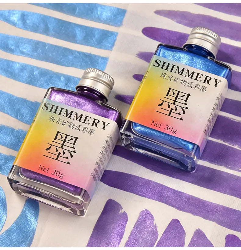 30ml Sheen Gold Calligraphy Ink Pearlescent Shimmer Metallic Mineral Based Chinese Brush Pen Sumi Ink