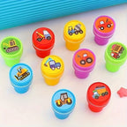 10/20/30 Pcs Construction Vehicle Stamps Classroom Reward Construction Vehicle Miniature Scrapbook Stamps Summer School Gift