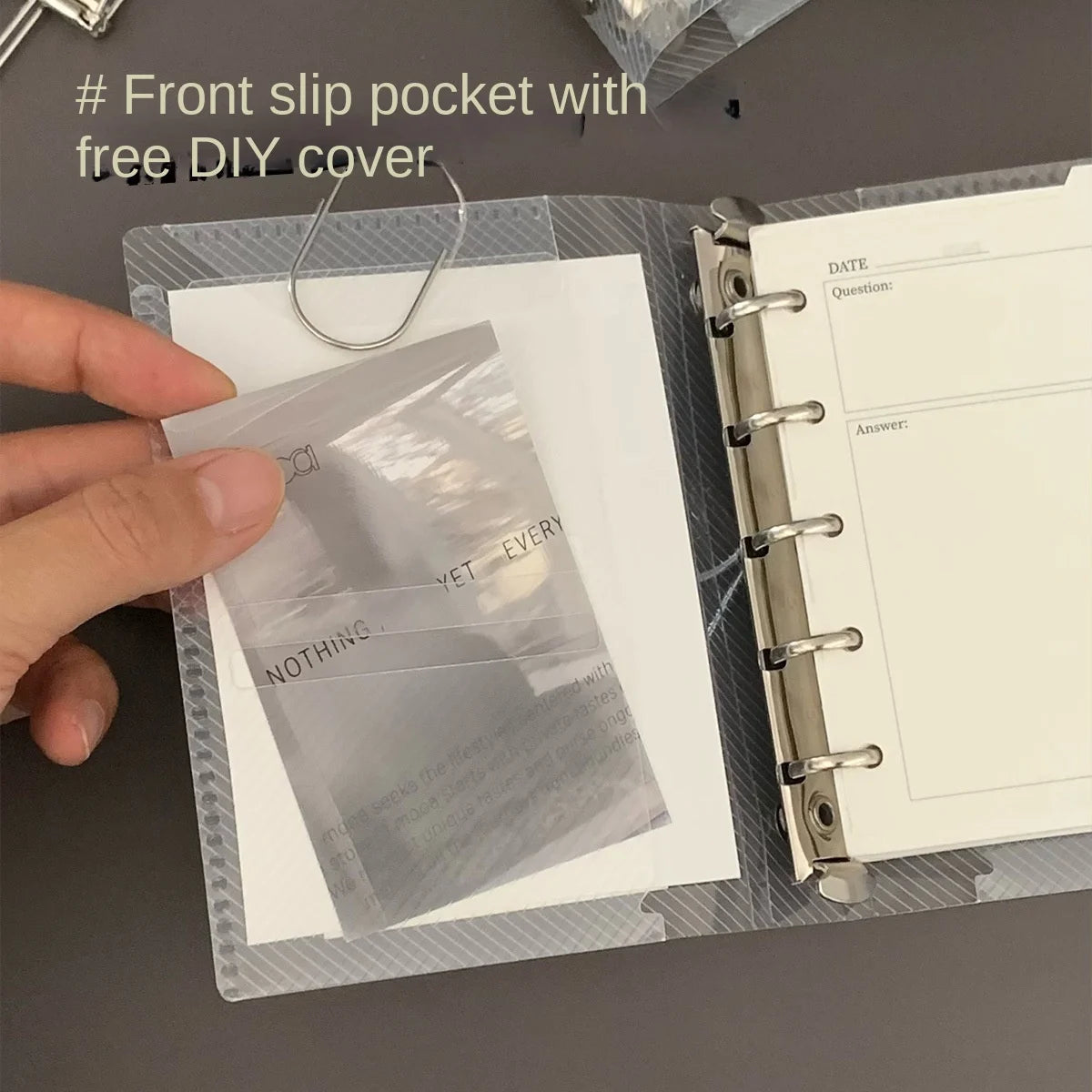 M5 A7 A6 Diagonal PP Three Fold PP Loose Leaf notebook Cover Mini Portable Sticker Small Card Photo Storage Ledger