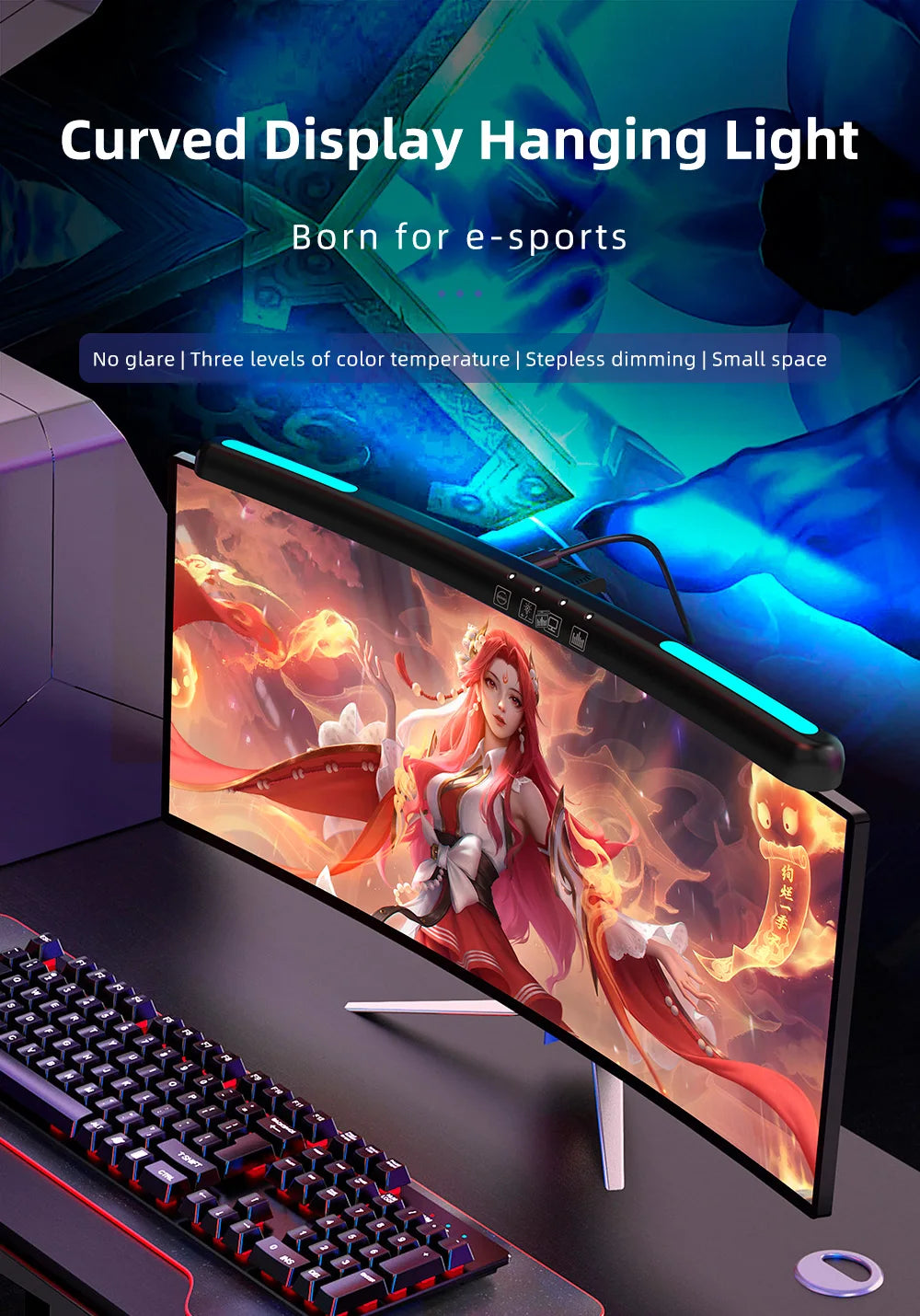 Led Monitor Light Bar Computer Lamps Reading Light Screen Hanging Desk Light Stepless Dimming Monitor For Bedroom Study Room
