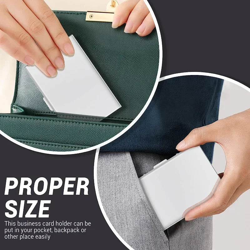 Anti-Scan RFID Blocking Card Holder - Aluminum Metal Wallet for 6 ID/Bank Cards Business Credit Card Case with Secure Protection