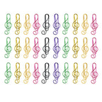 30/50/100PCS  Paper Clips Cute  Musical Note Paperclip Multicolor Metal Bookmarks for Music Enthusiast for Party Invitation Card