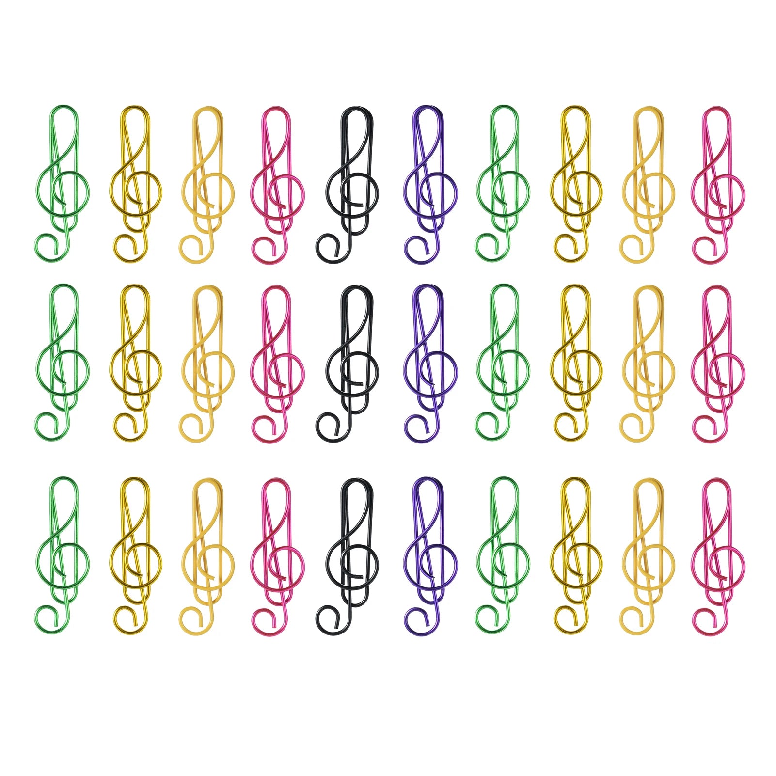 30/50/100PCS  Paper Clips Cute  Musical Note Paperclip Multicolor Metal Bookmarks for Music Enthusiast for Party Invitation Card