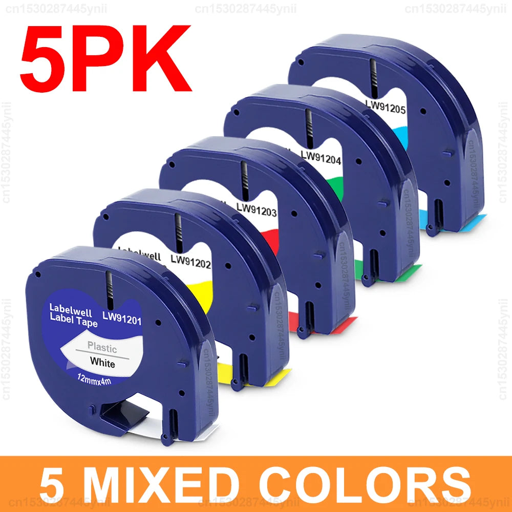 Dymo Label Printer LT100H LT-100H Inkless Label Maker Handheld Label Machine with Dymo 12mm LT Tape or 5PK 91201 91200 Label