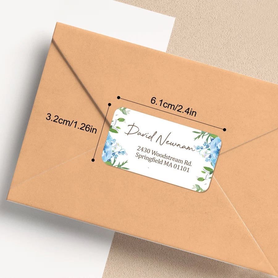 Personalized Floral Mailing Stickers - Self-Adhesive Address Labels for Business/Stationery,Custom Design & Recyclable Material‌
