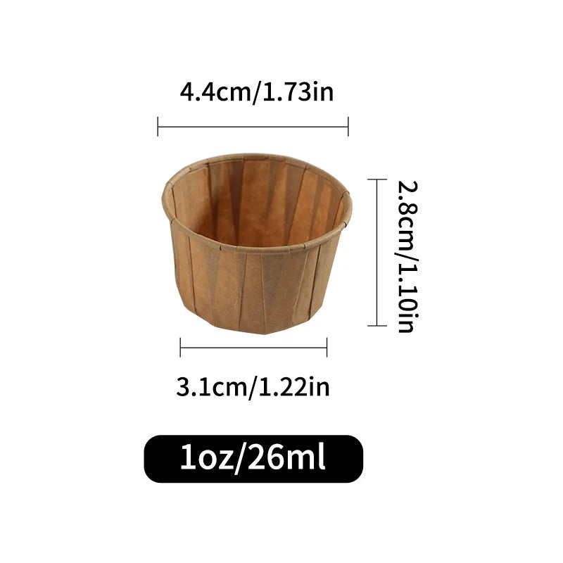 100/200pcs Disposable Paper Leak-proof Food Dipping Cup 0.75/1/2 oz Cup Suitable For Medicine Dispensing Supermarket Tasting Cup