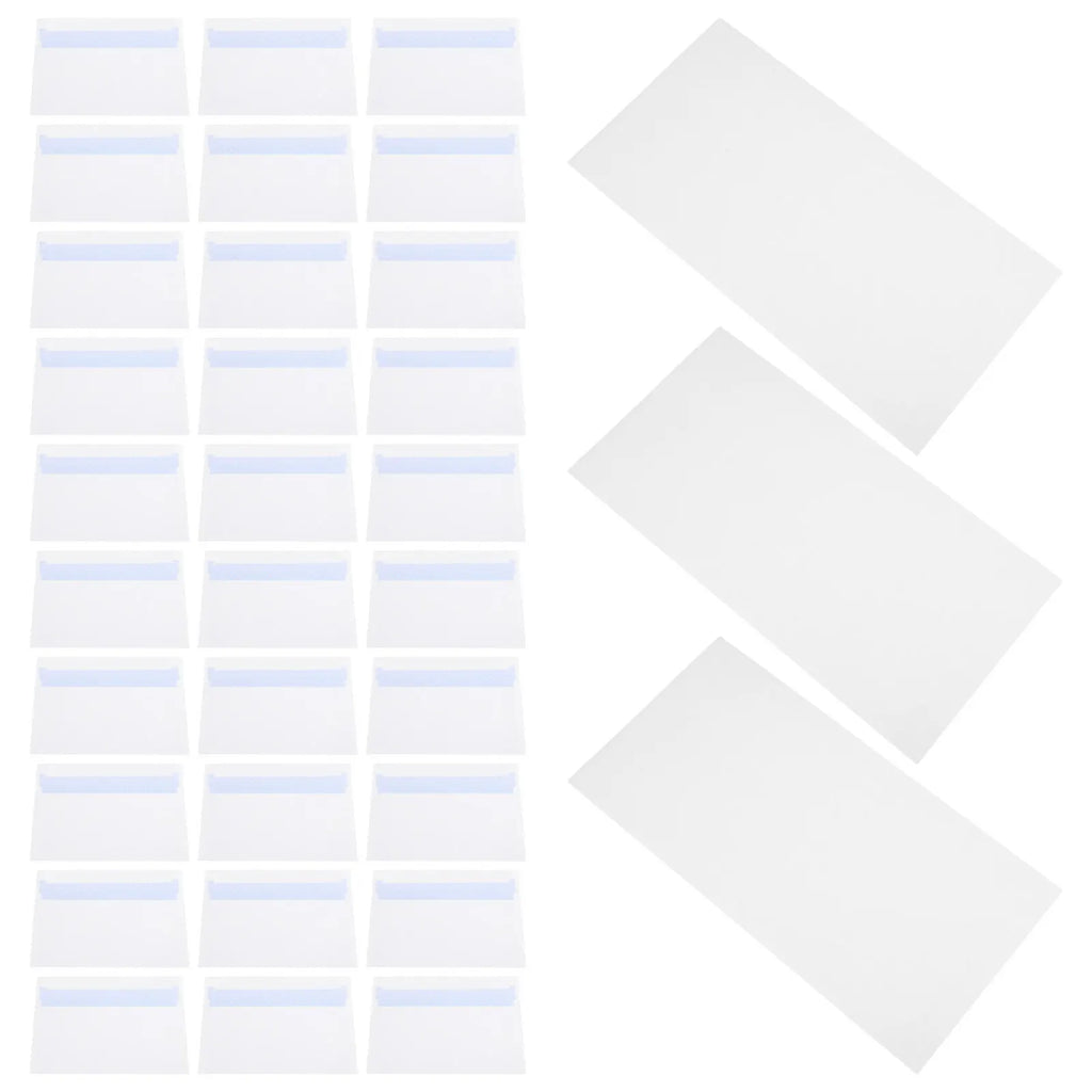 100Pcs Self Sealing White Business Envelopes Letter Size Peel and Seal Security Mailing Envelopes for Checks Invoices Personal