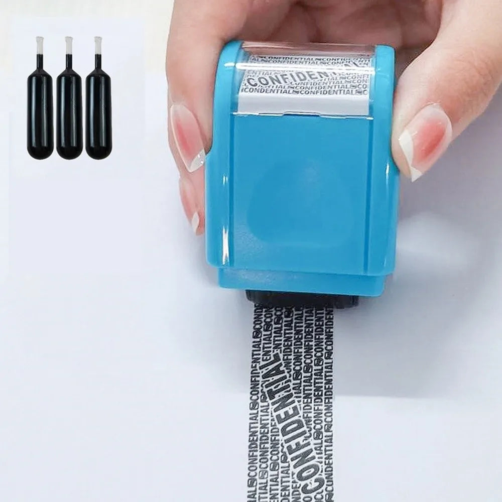 Leakproof Identity Theft Protection Roller Stamp Roller Stamp Portable Identity Stamp Roller Ink Refill Hide ID