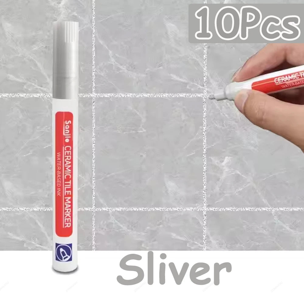 1-10Pcs 10 Colors Waterproof Tile Floor Marker Pen Wall Grout Pen for Kitchen Bathroom Ceramic Seam Paint Gap Repair Tools