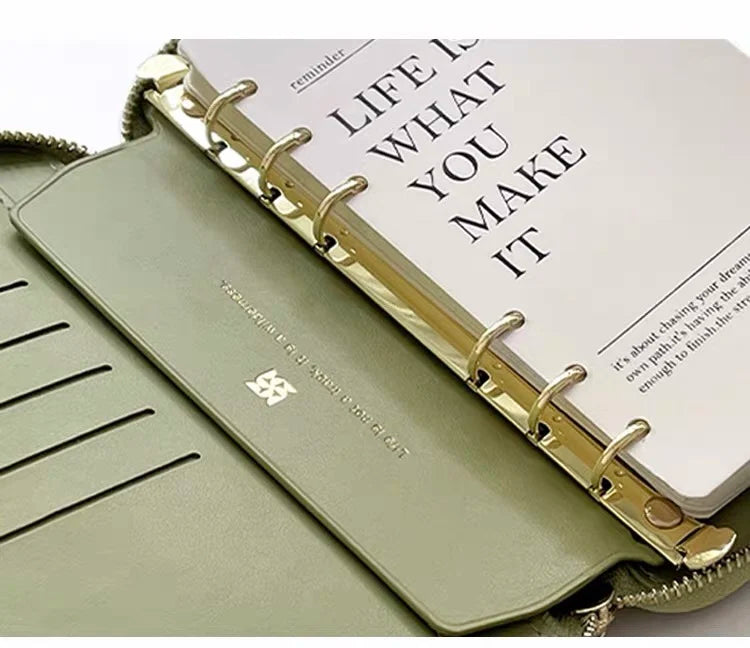 A5 A6 A7 A8 Ring Binder Buckle Metal Binder 6 Holes Clip File Folder Shell Notebook Side Insertion Loose Leaf Book Board Planner
