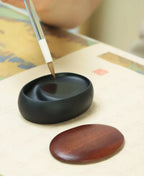 She Inkstone with Lid Antique Chinese Ink Stone for Calligraphy Writing and Traditional Painting Practice Natural Rock Inkstone
