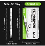 3/6/12 Pcs Waterproof Marker Pen White Black Inks  2mm Tip For Rock Painting Stone Ceramic Glass Wood Tire Fabric Metal Canvas