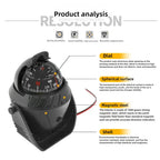 High Precision LED Light Pivoting Compass Navigation Electronic Compass For Marine Boat Car