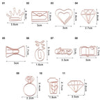 50/20pcs Love Diamond Crown Envelope Stationery Photo Tickets Office Supplies Metal Book Paper Clip Paperclips Mini Binder Clips
