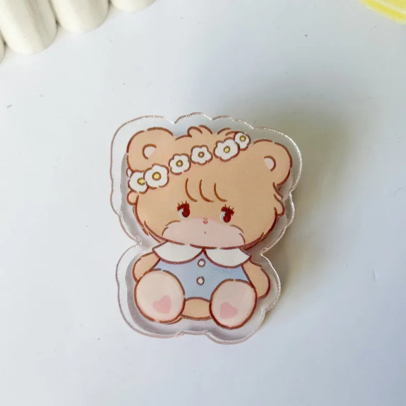 6 pieces Cute Cartoon Kitten Clip Acrylic Transparent Memo Paper Clip Journal Scrapbook Decorative Supplies School Stationery