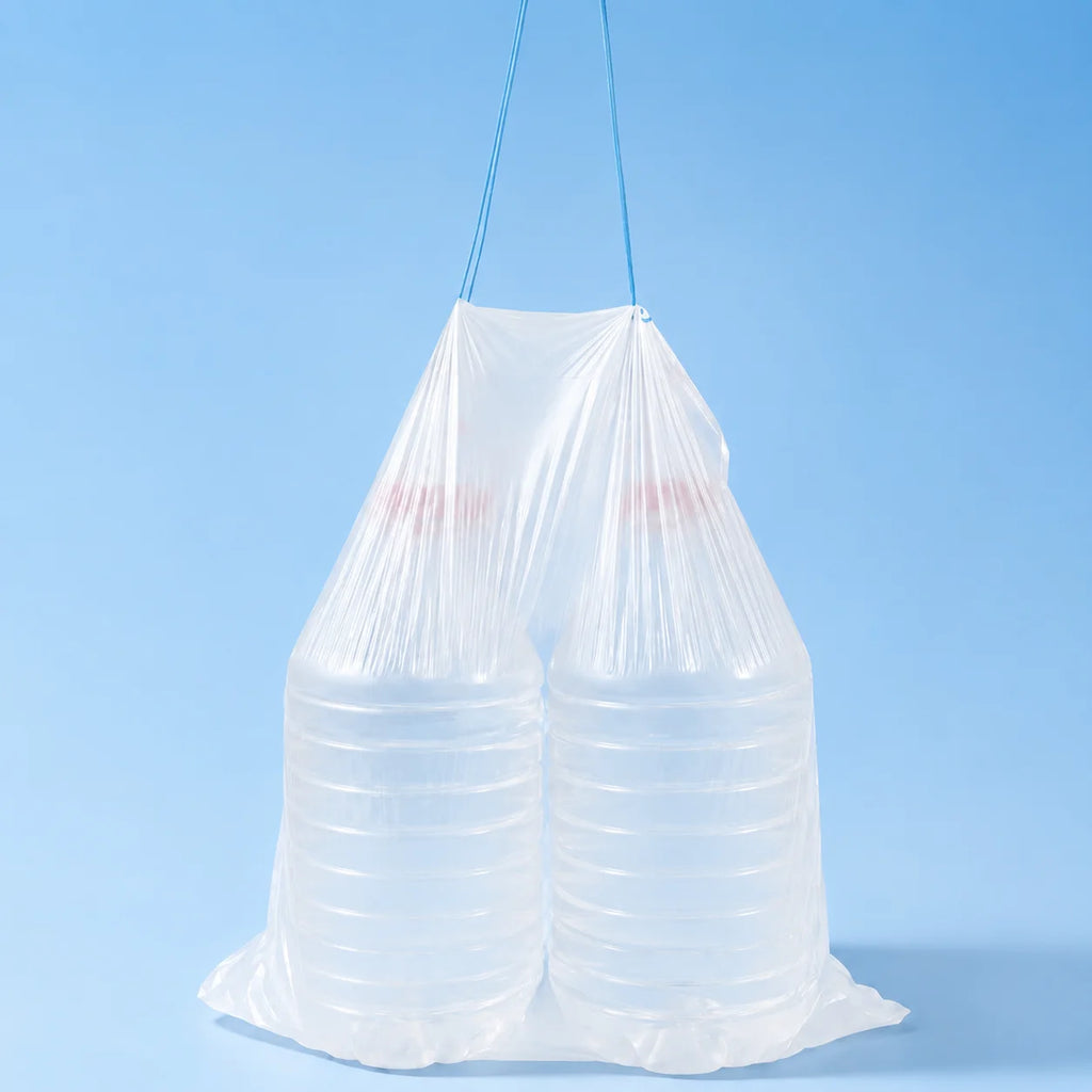 60pcs 20L Thick Drawstring Disposable Garbage Bags, Heavy Duty Tear Leak Resistant Trash Bin Liners for Kitchen Household